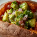Baked Sweet Potato with Avocado Salsa