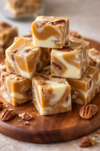 No-Bake Caramel Pecan Fudge Squares