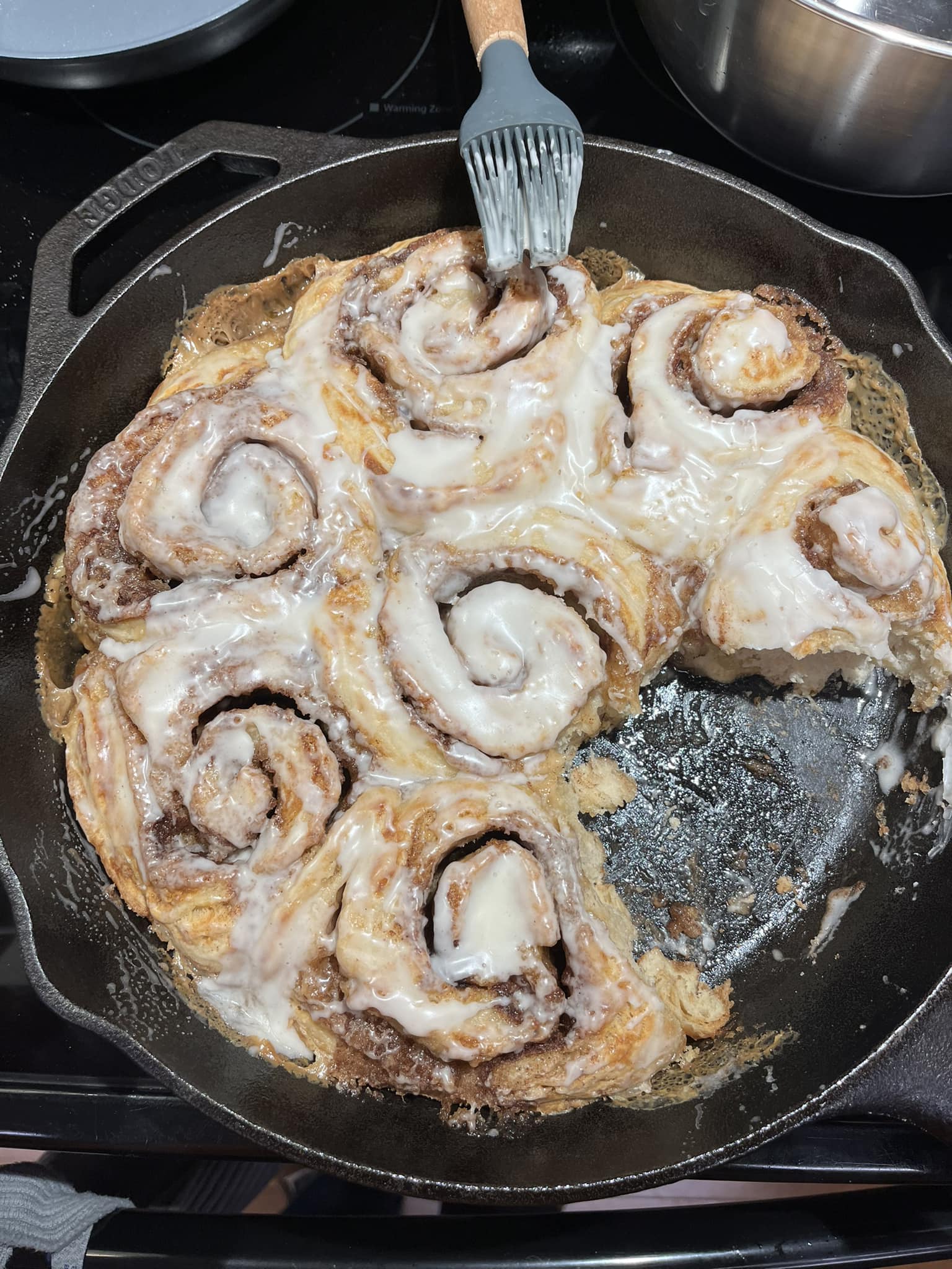 Cast Iron Sourdough Cinnamon Rolls