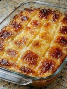 Pineapple bake casserole with golden buttery cracker topping